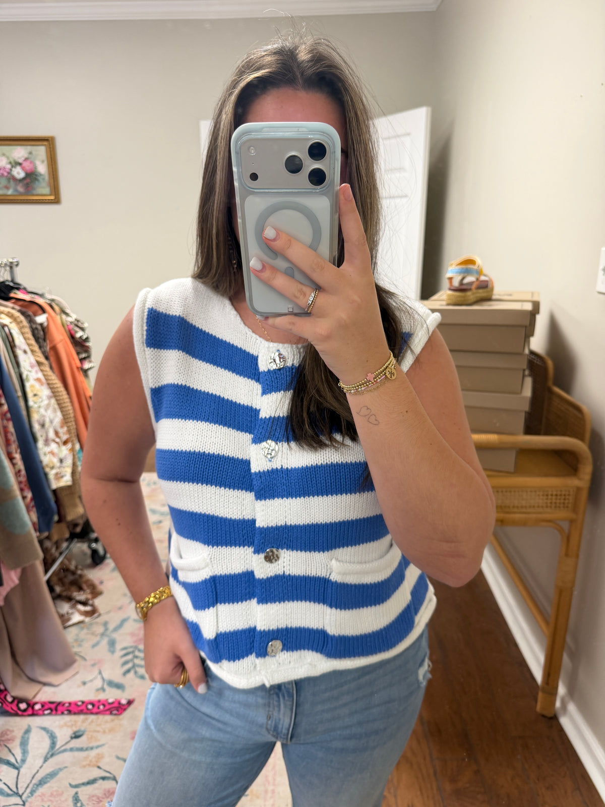 Blue All Around Top