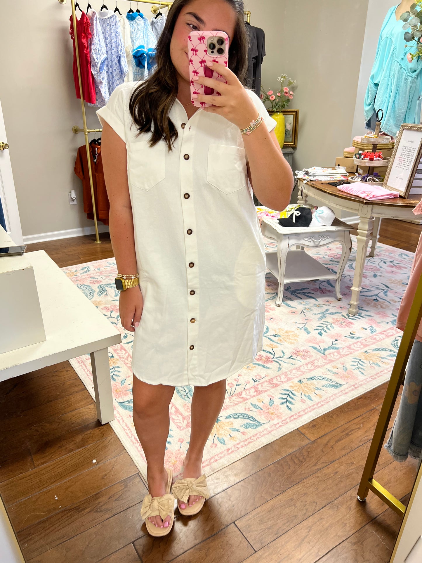 Denim Diva White Dress