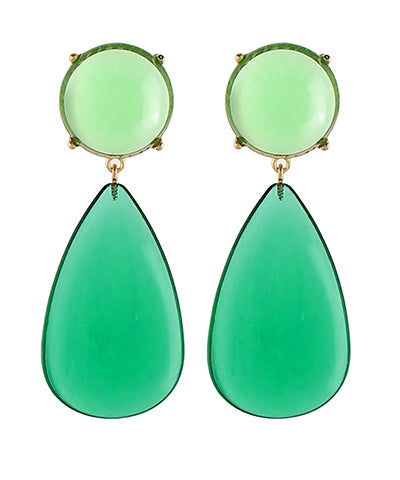 Mya Teardrop Earrings- Green