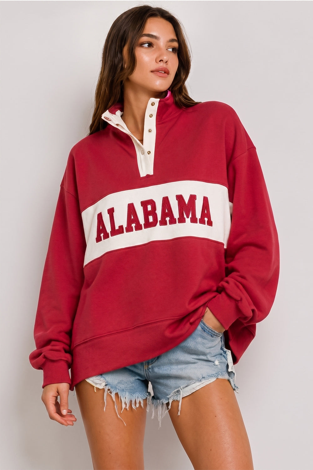 Pre-Order Alabama Snap Pullover Crimson