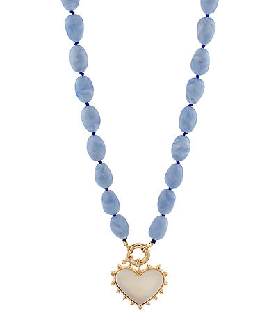 Beaded Opal Heart Necklace