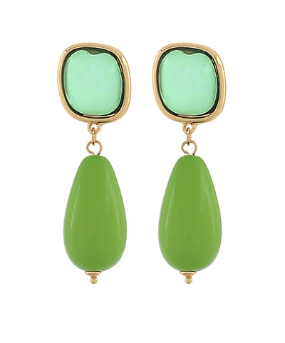 *Green Statement Earrings