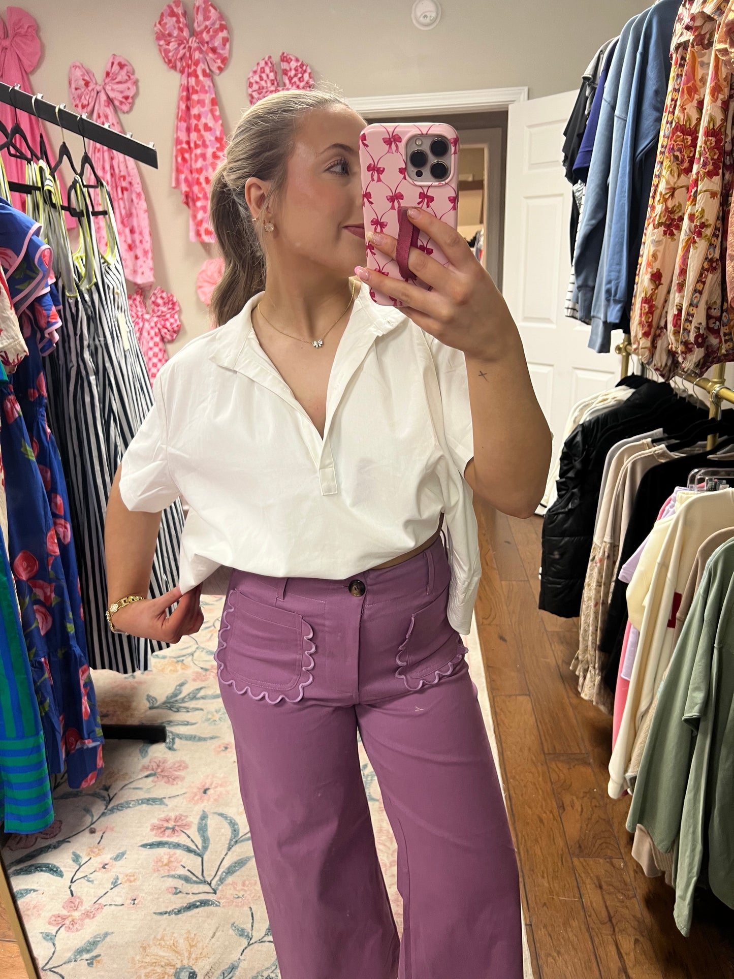 Dainty Jane Scallop Pants - Lilac
