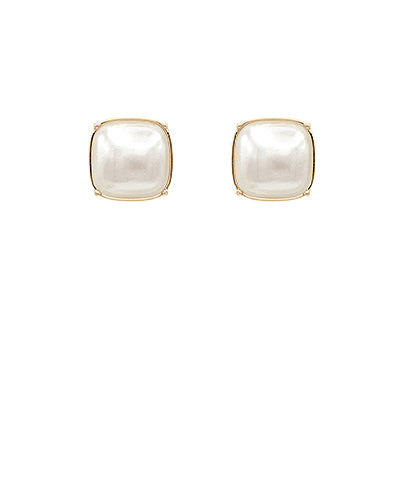 Pearl Square Stud Earrings