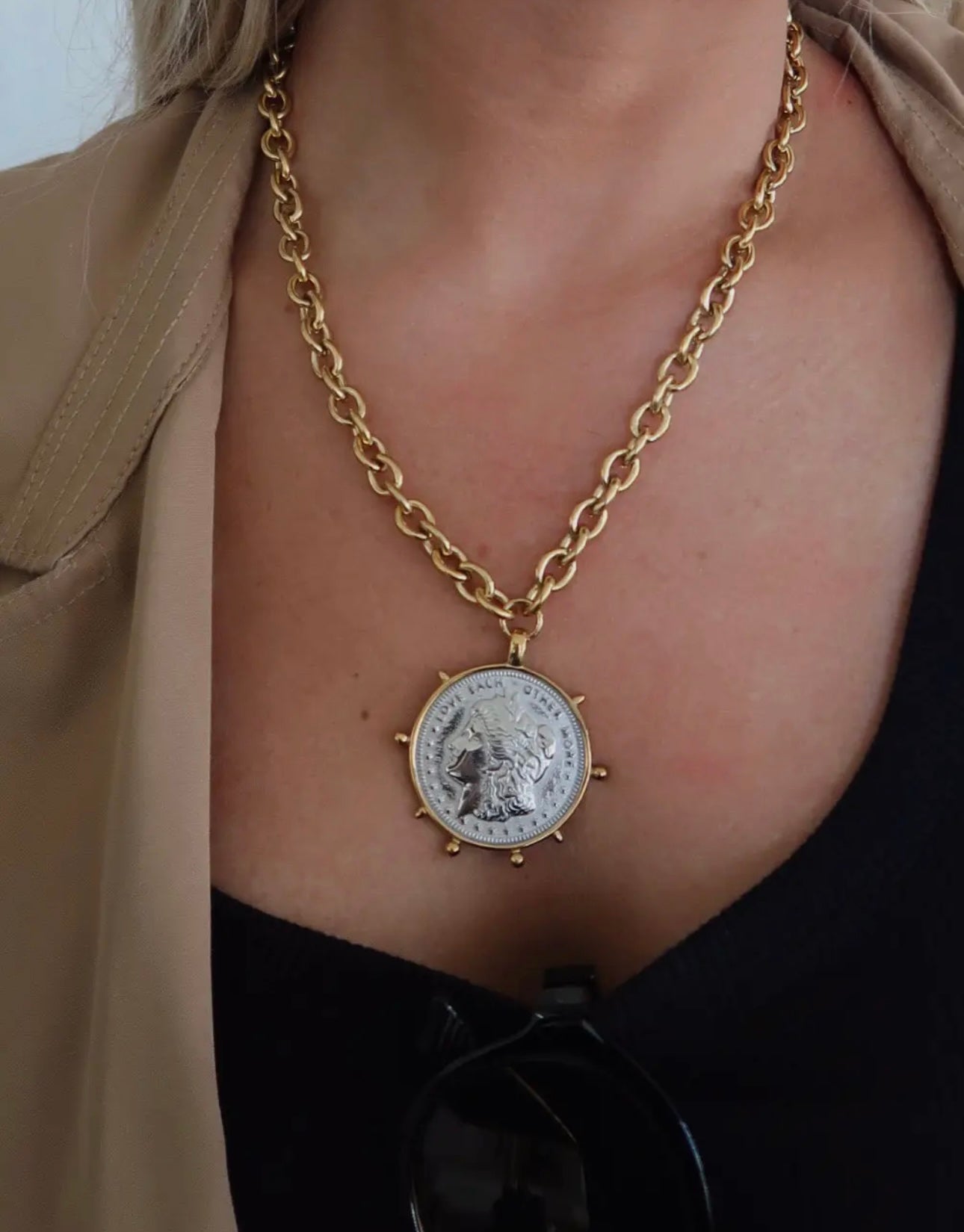 Pre-Order Two Toned Coin Necklace