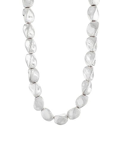 Twist Stone Chunky Silver Necklace