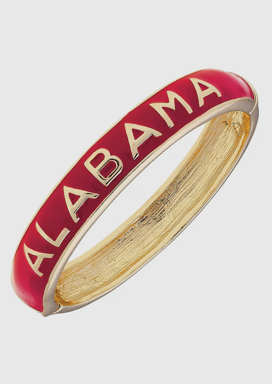 Pre-Order Alabama Enamel Sculpted Hinge Bangle Bracelet