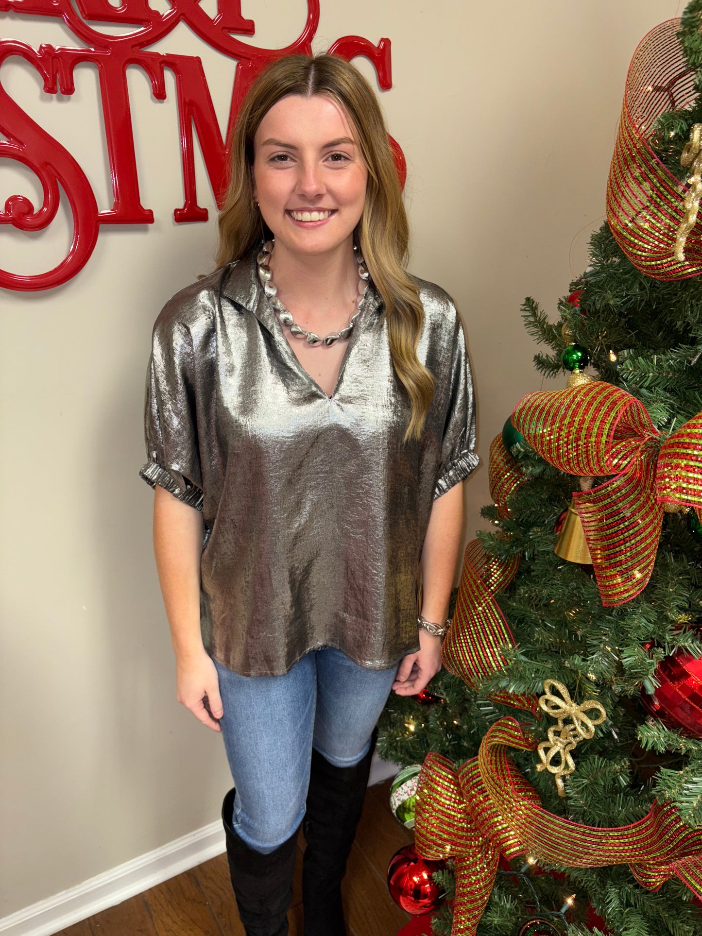 Pewter Shine Top