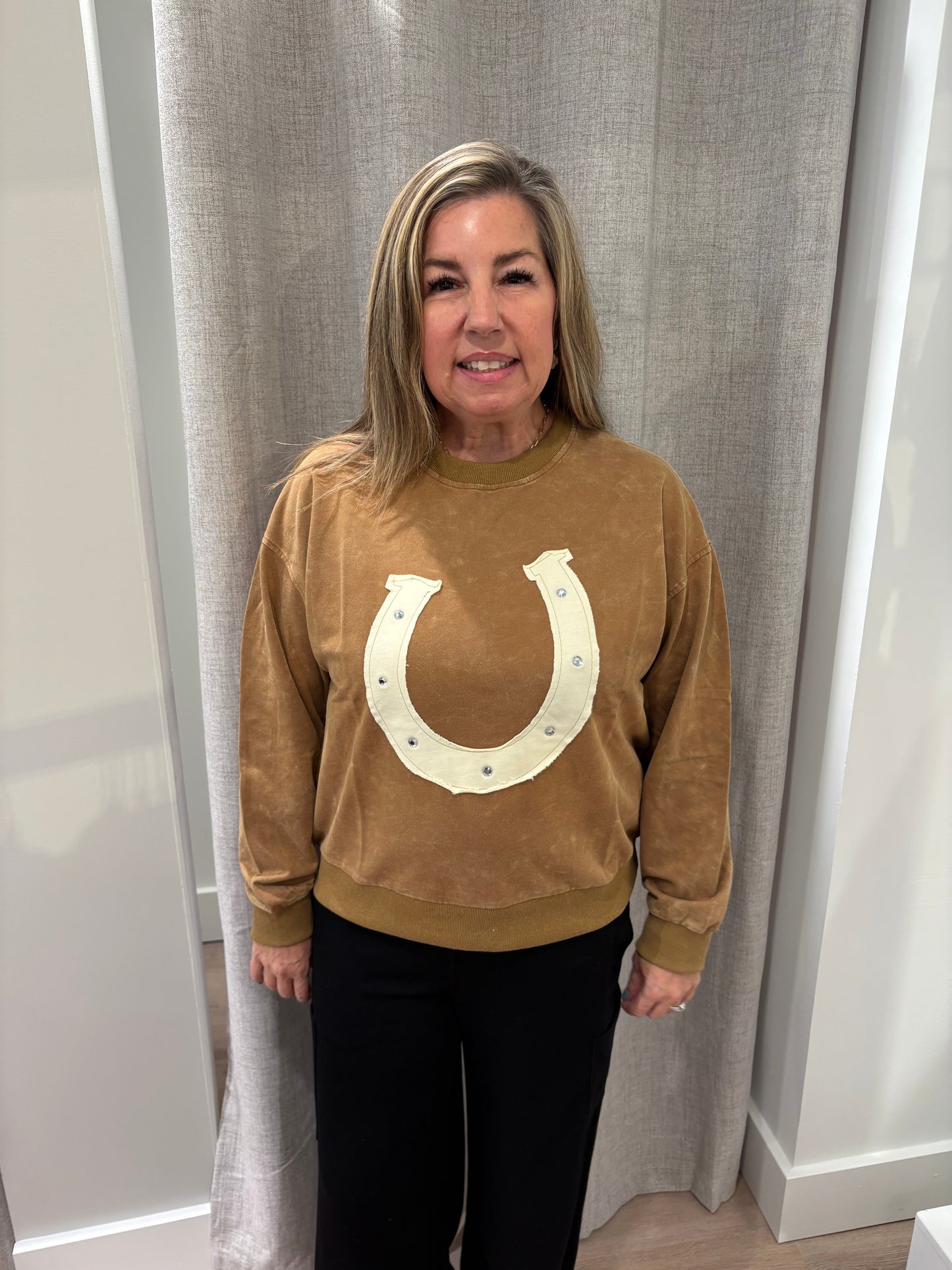 Rhinestone Cowgirl Mineral Wash Pullover