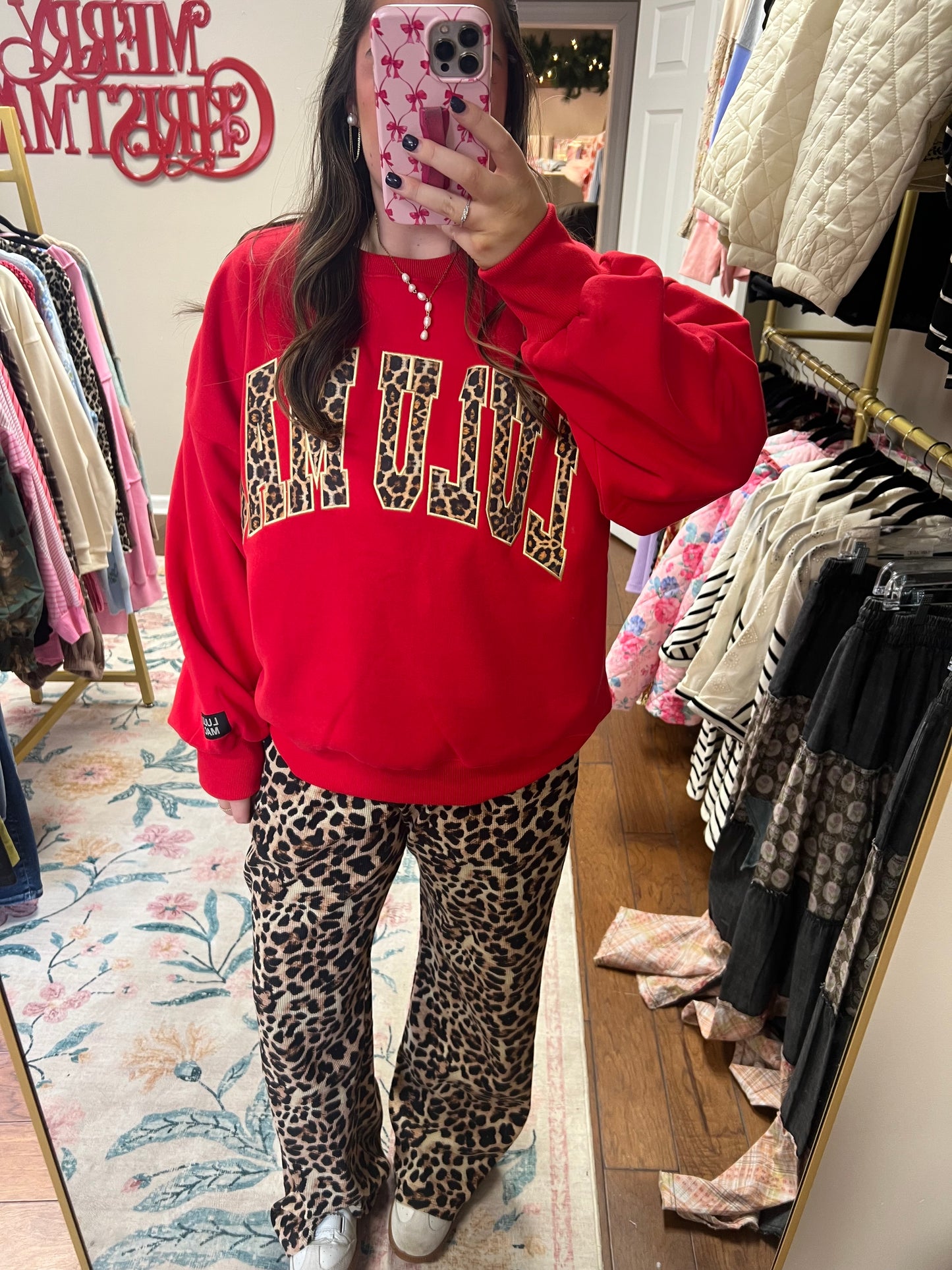 Pre-Order Lulu Mac Waffle Knit Leopard Pants