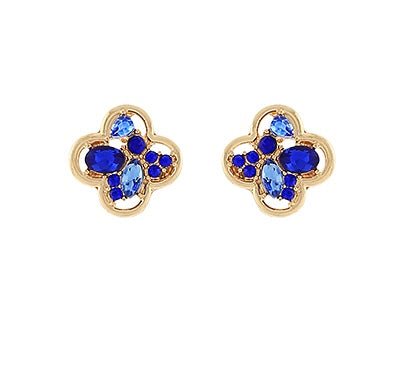 Sparkle Statement Stud Earrings- Blue