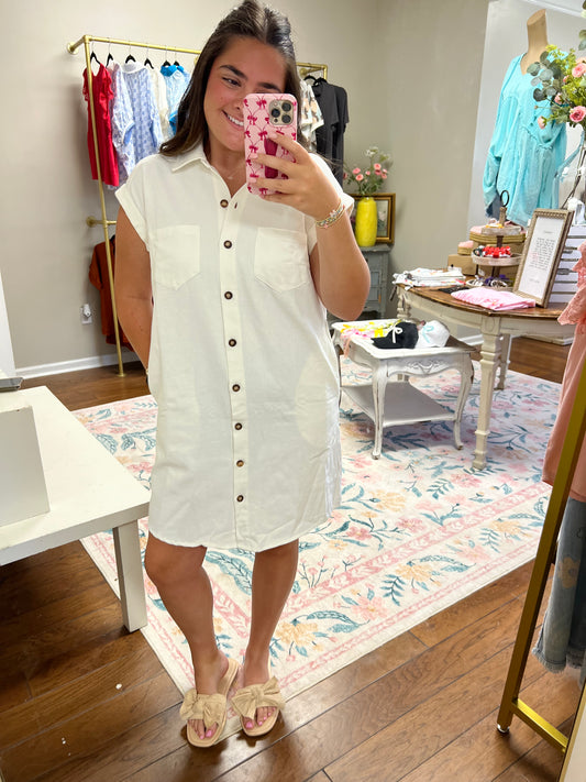 Denim Diva White Dress