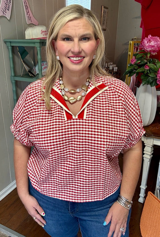 Mason Gingham Dolman Top