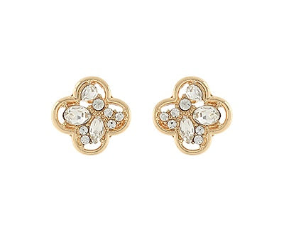 Sparkle Statement Stud Earrings - Clear