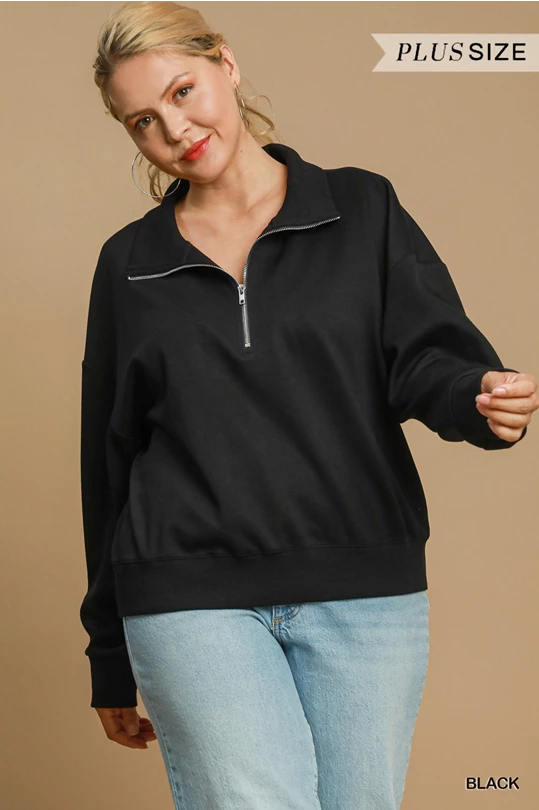 Black Half Zip Top