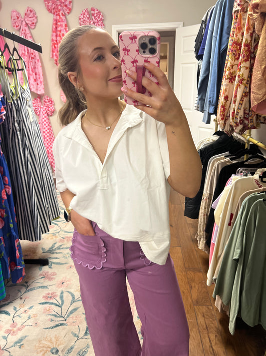 Dainty Jane Scallop Pants - Lilac