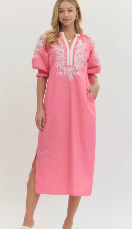 Everleigh Embroidered Midi Dress