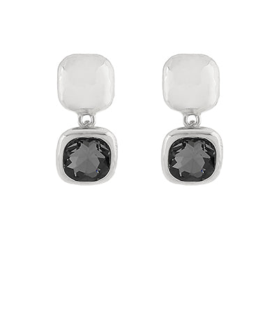 Business Trip Earrings Silver - Black