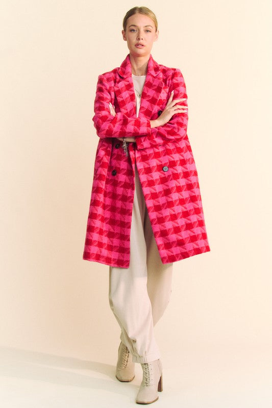 323 About to Cause a Scene Houndstooth Tweed Coat