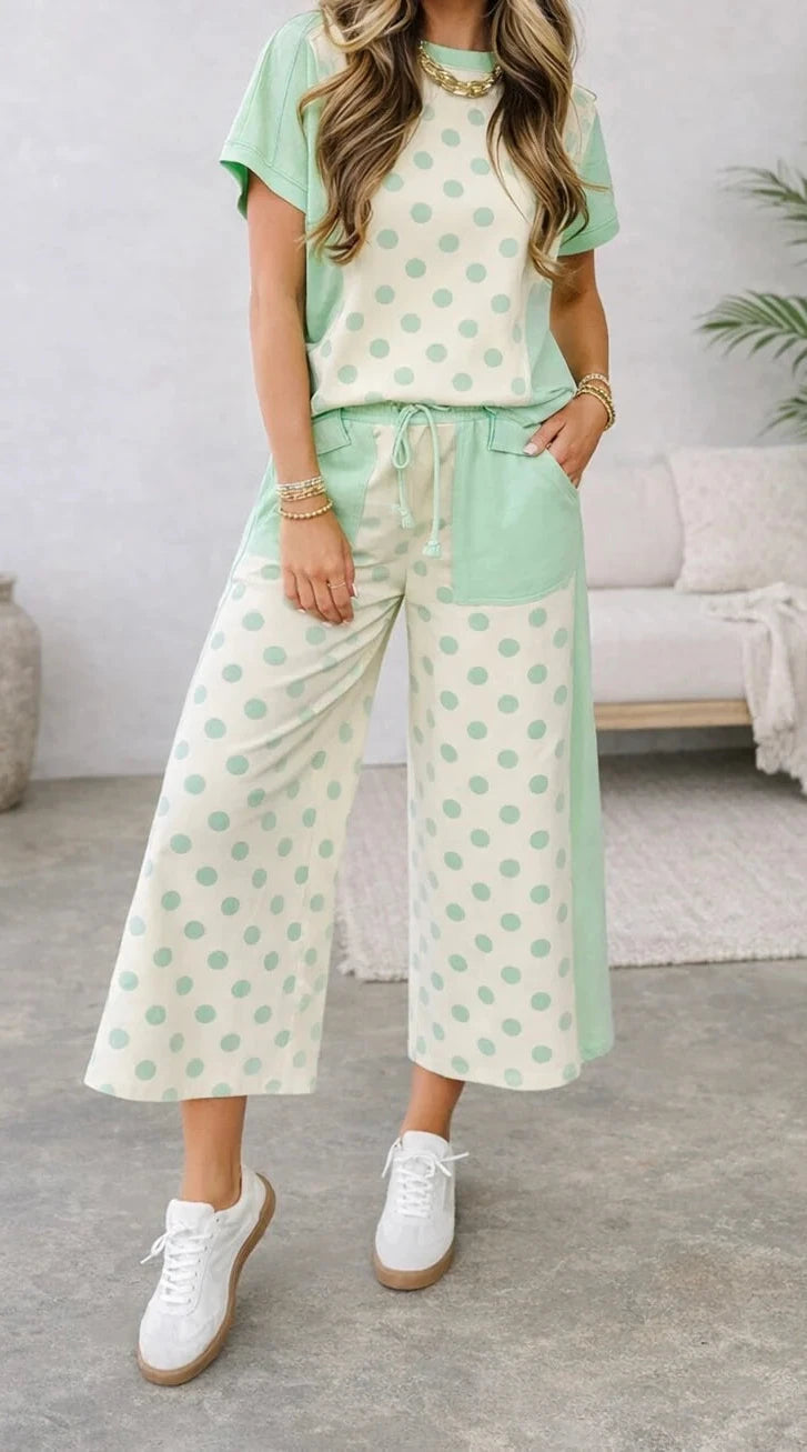 Pre-Order Dottie Dot Wide Leg Set