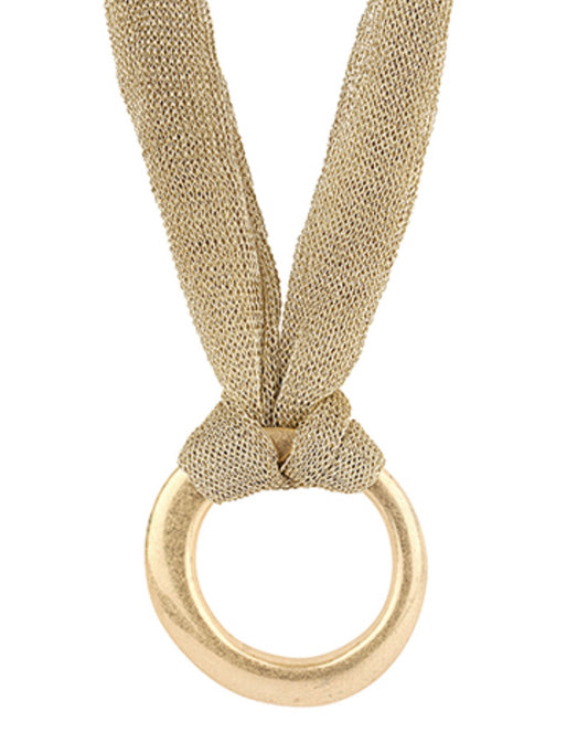 Chunky Gold Ring Mesh Necklace