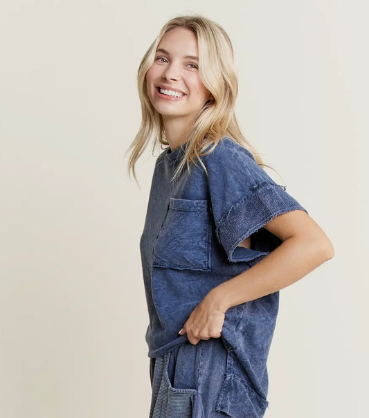 Denise Comfy Cozy Top - Navy