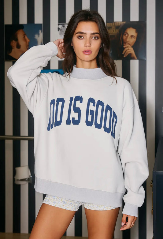 Pre-Order Reversible God is Good / Jesus Mock Neck Pullover