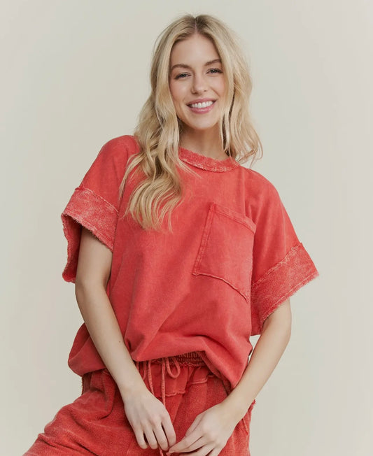 Denise Comfy Cozy Top - Red