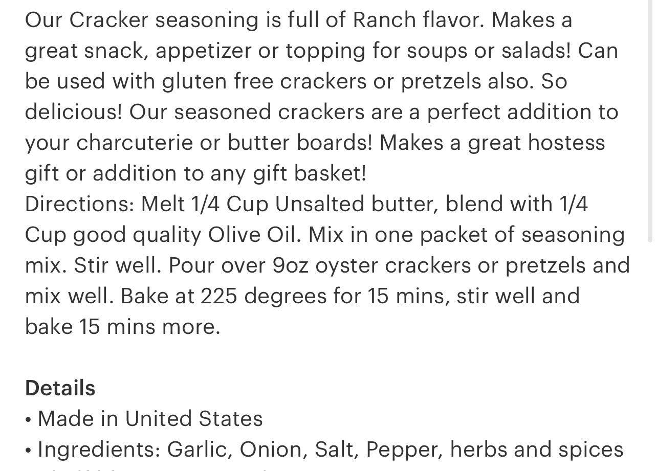 Lambs & Thyme Ranch Cracker Seasoning