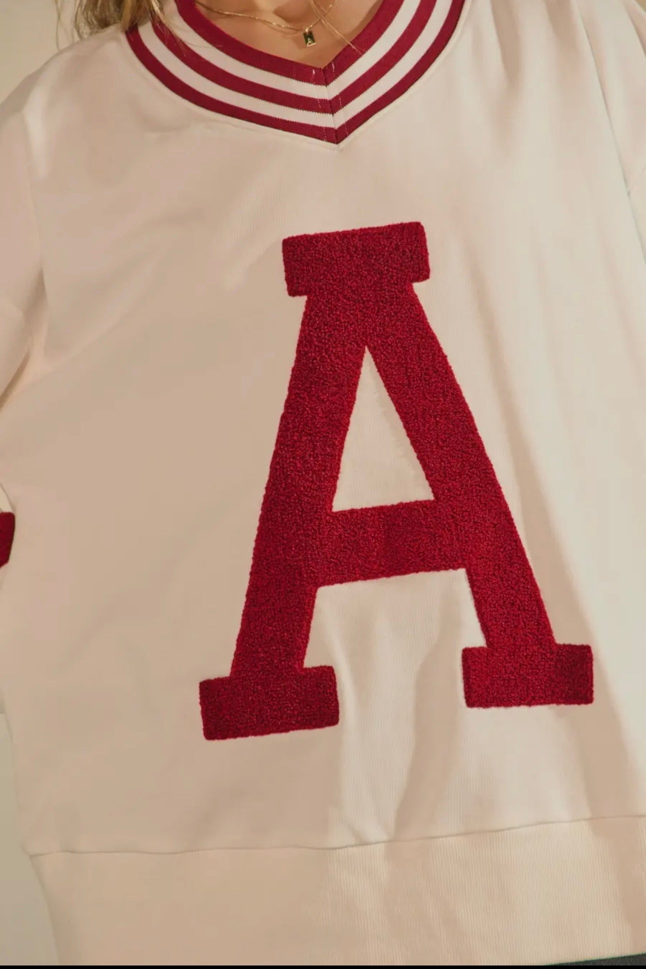PRE-ORDER Vintage Varsity A Pullover -Crimson