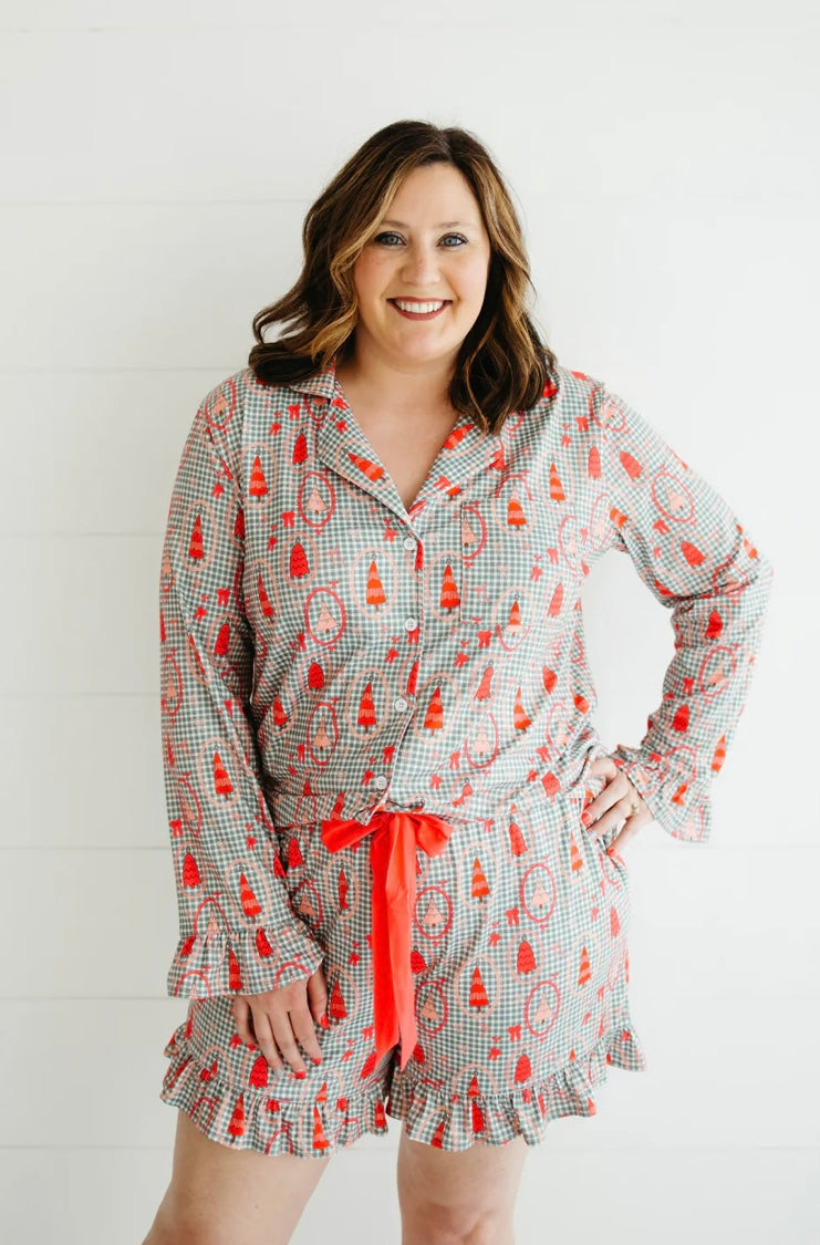 Christmas Pajama Set (Vintage Santa, Nutcracker, Gingerbread, and Traditional Trees)