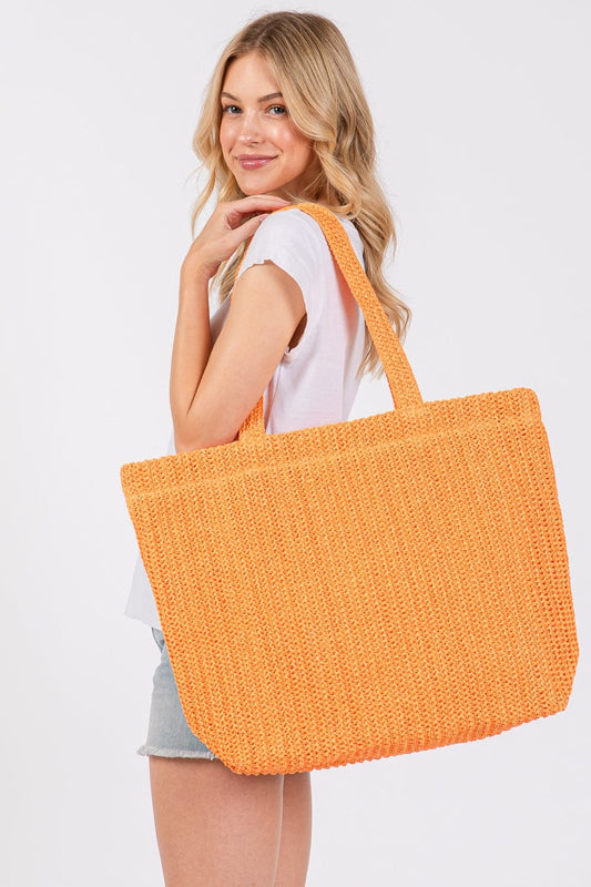 Crochet Orange Tote Bag