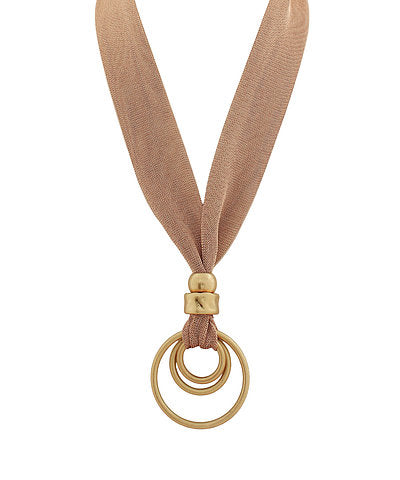 3 Ring Long Mesh Necklace