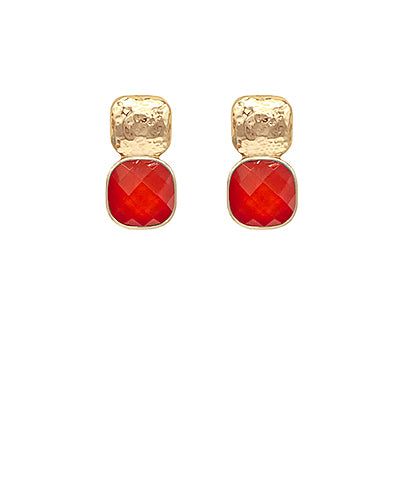Hammered Stud Earrings - Multiple Colors