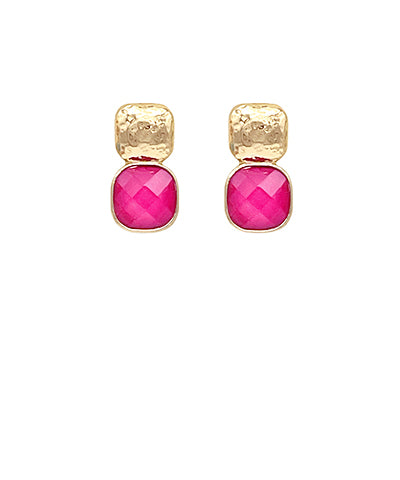 Hammered Stud Earrings - Multiple Colors