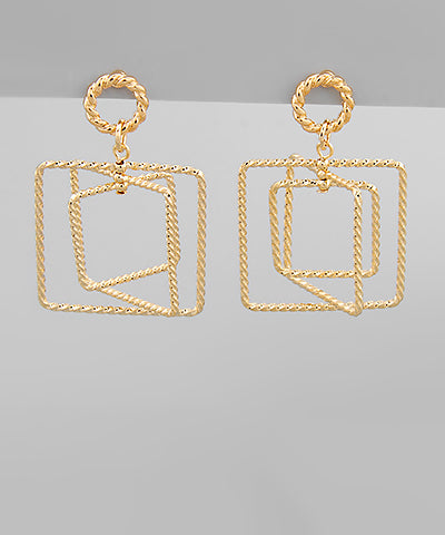 Triple Square Earrings
