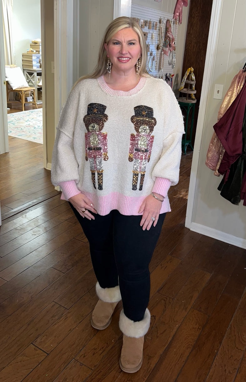 Glam Christmas Teddy Sweater