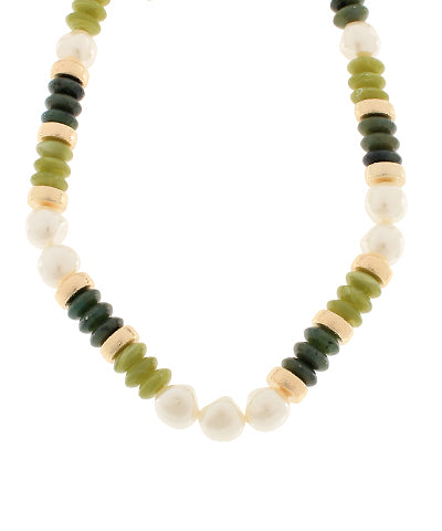 *Pearl and Rondelle Beaded Necklace