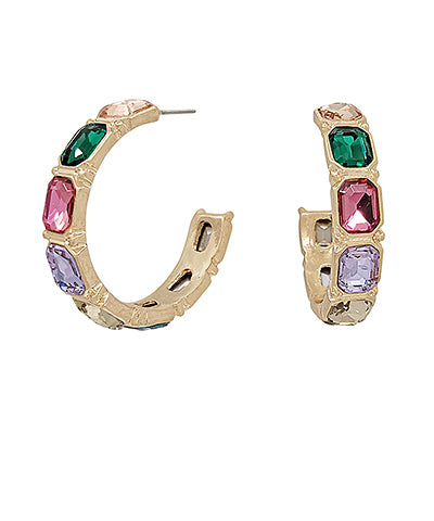 Restock- Brett’s Check Hoop Earrings