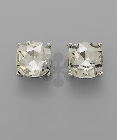 Square Stone Stud Earrings