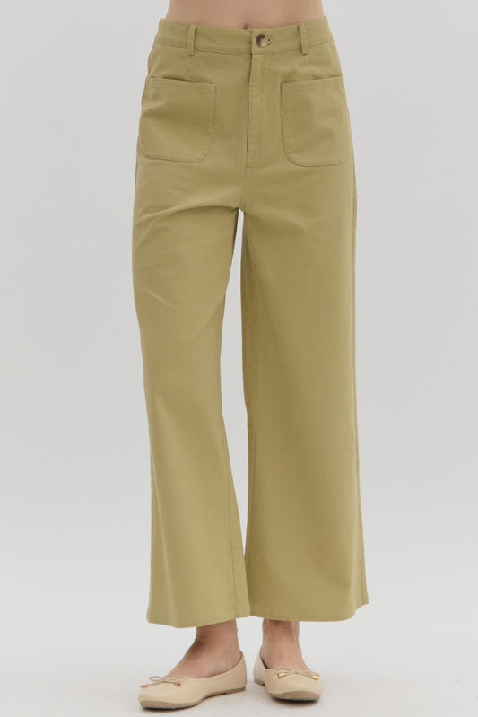 Makayla Pants- Light Olive