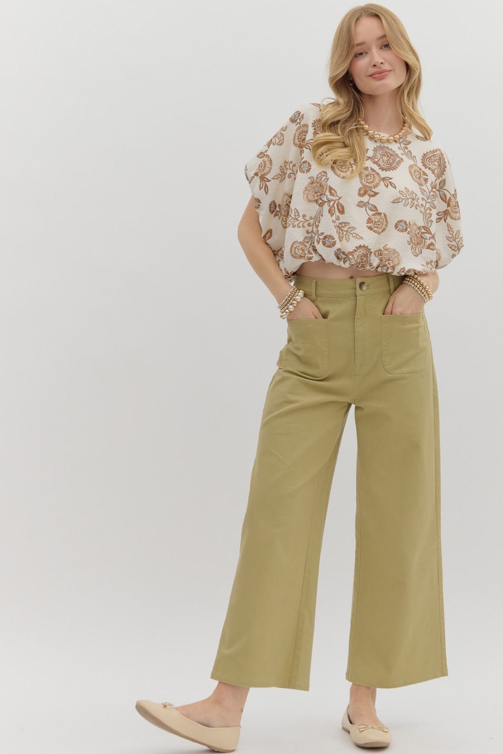 Makayla Pants- Light Olive