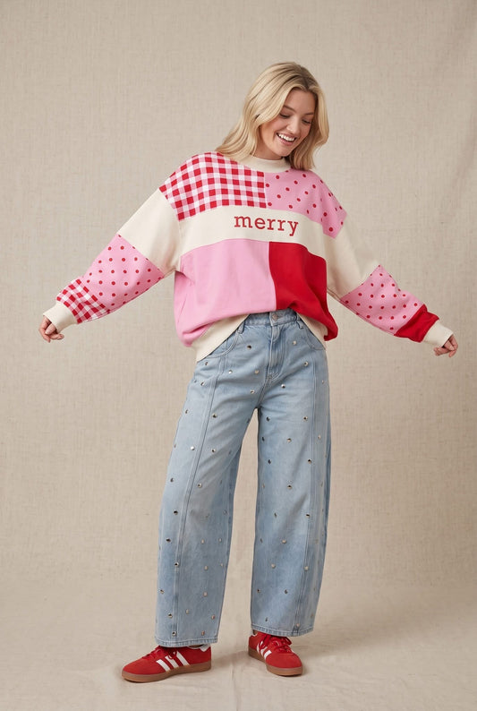 Pre-Order Merry Color-block Pullover
