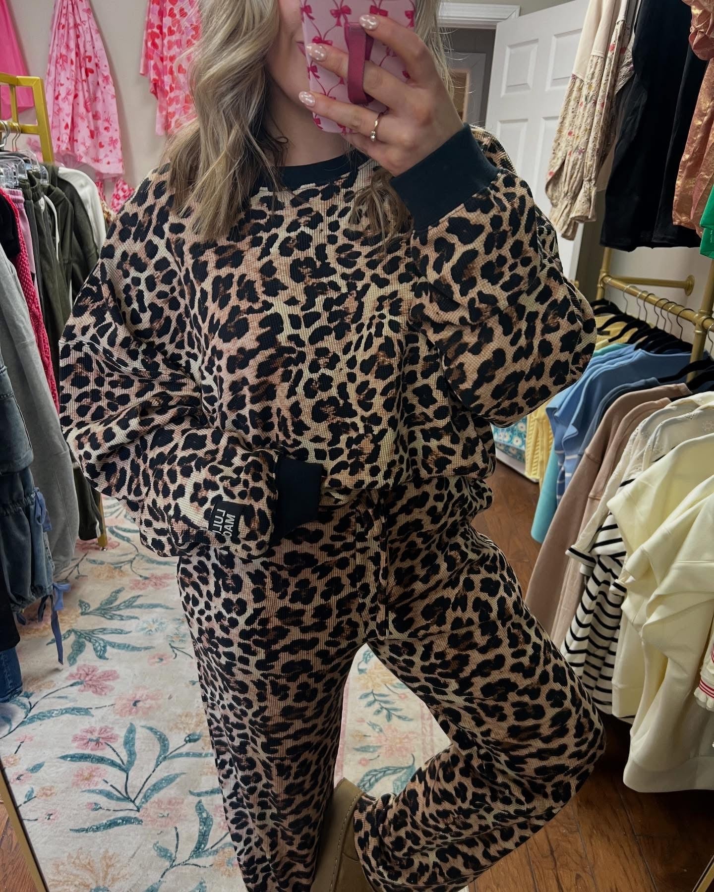 Pre-Order Lulu Mac Waffle Knit Leopard Pants