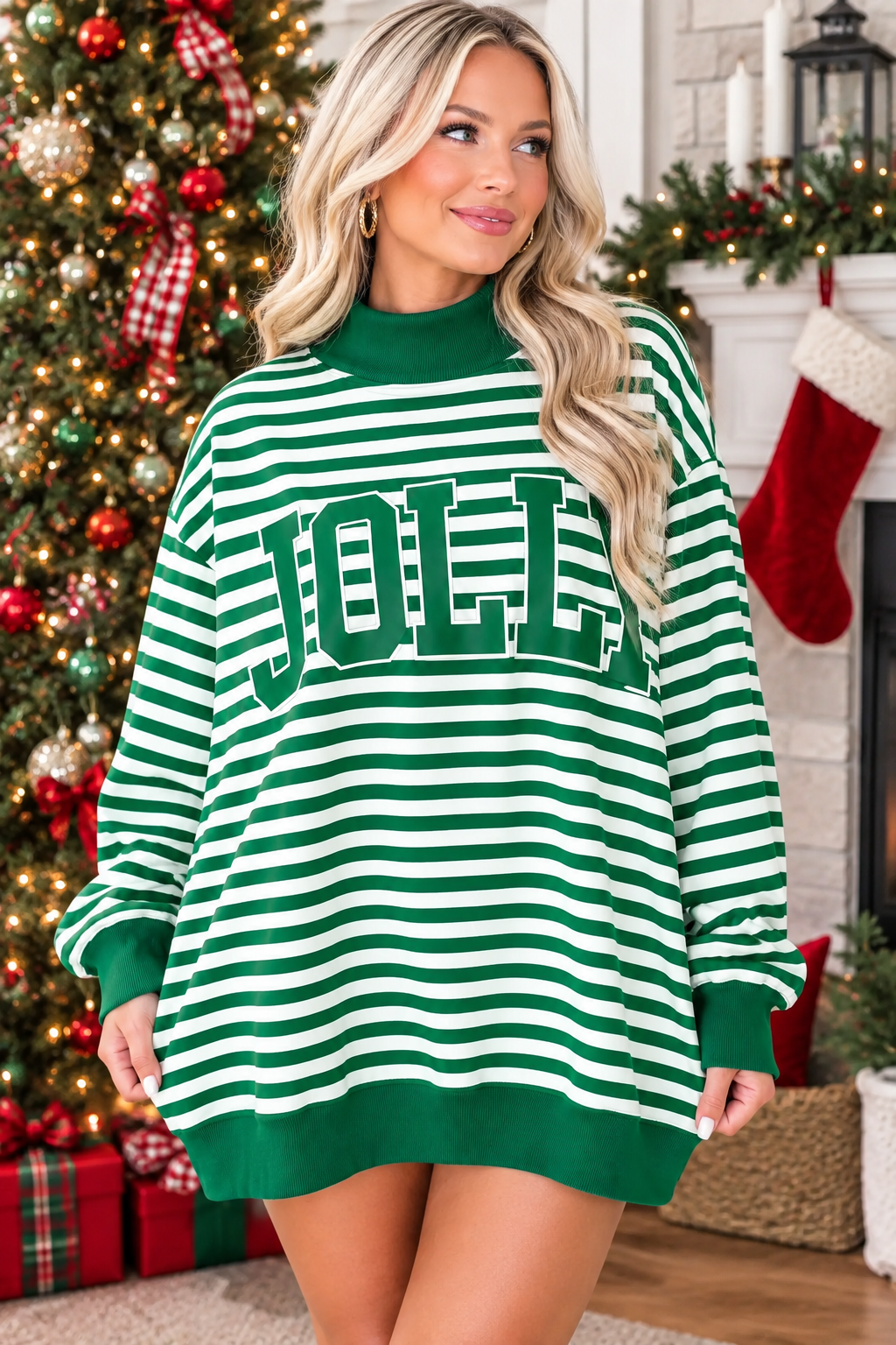 Pre-Order Merry and Jolly Stripe Oversized Pullover