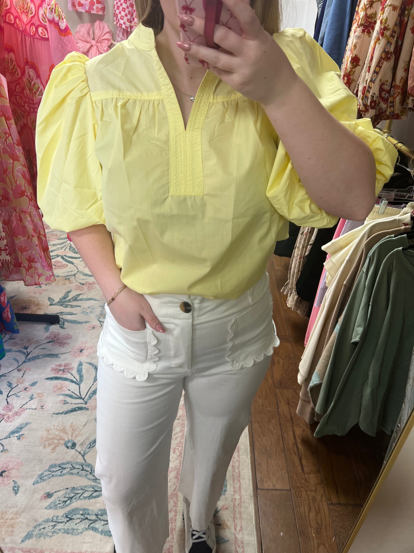 Dainty Jane Scallop Pants - White