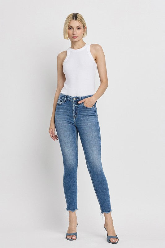 High Rise Rae Hem Crop Skinny Jeans