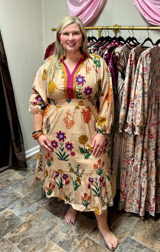 Cheryl Floral Midi Dress