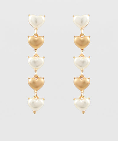 Gold/Pearl Icicle Dangle Earrings